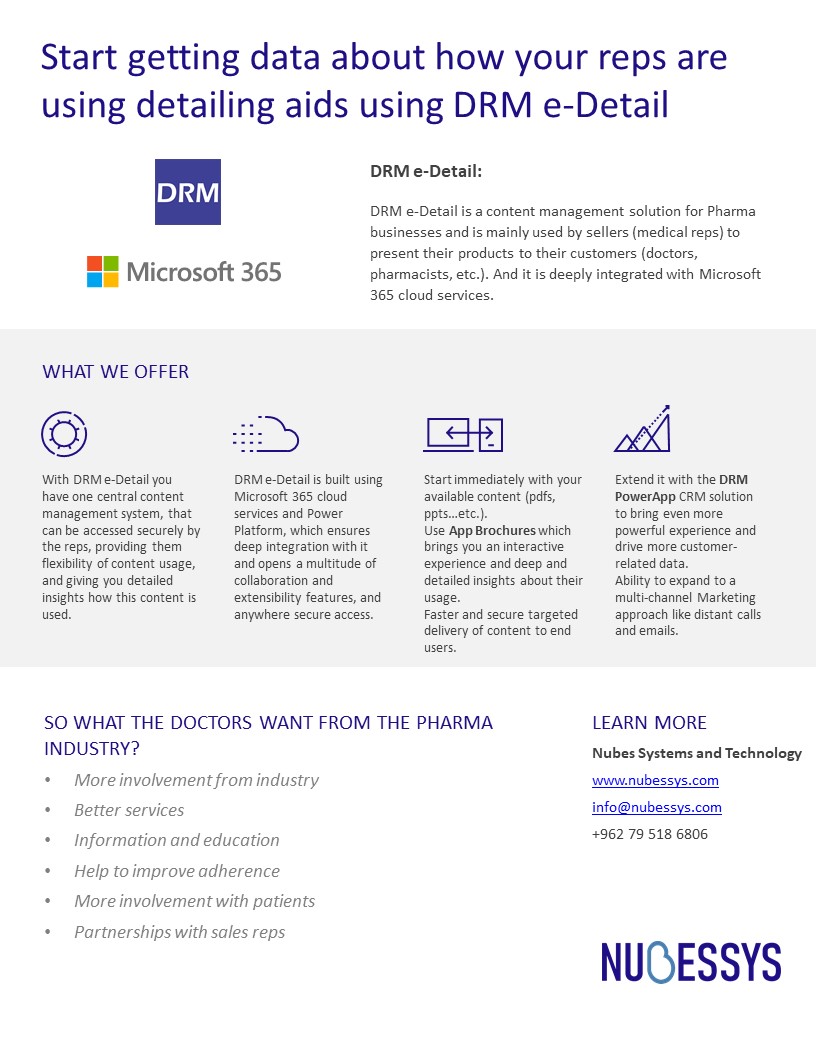 DRM e-Detail one pager
